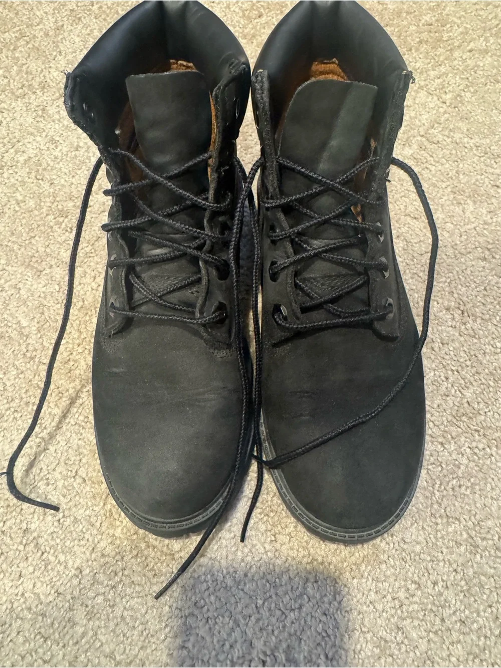 Timberland Black Nubuck Lace-Up Work Boots